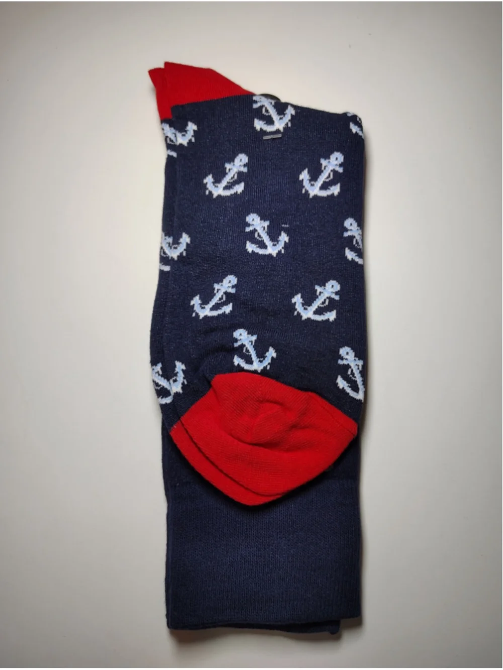 Express Men’s Anchor Dress Socks Navy Red Cotton Blend Size 9-13 NWT